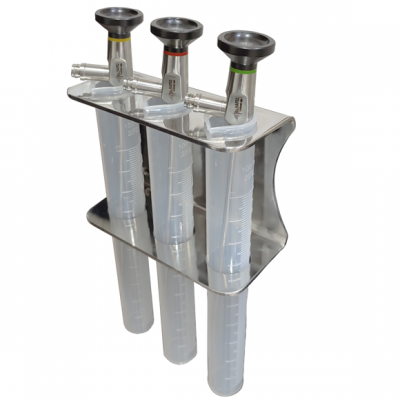 716- metal scope holder with 3 tubes